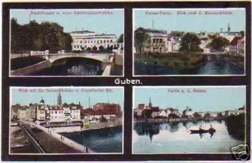 18177 Mehrbild Ak GubenSchützenhausbrücke usw. 1915