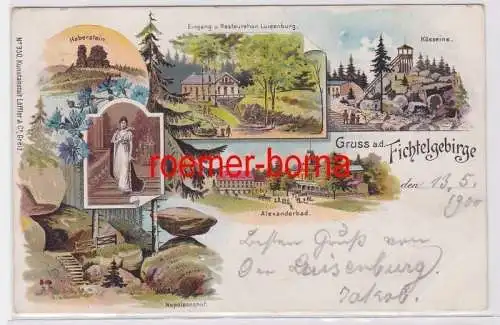 83438 Ak Lithografie Gruss aus dem Fichtelgebirge 1901