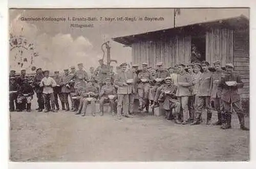 45784 Feldpost Ak Bayreuth Garnision Mittagsmahl 1916