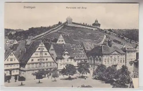 67067 Ak Esslingen Marktplatz mit Burg um 1910