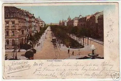 05035 Ak Gruss aus Mannheim Ringstrasse 1898