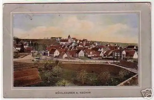 17954 Ak Mühlhausen am Neckar Totalansicht um 1909