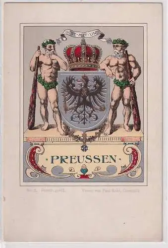 89759 Wappen Ak Lithographie Königreich Preussen um 1900