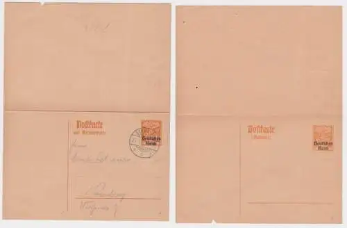 97918 DR Ganzsachen Antwort Postkarte P226 Stempel Schwabach 1920