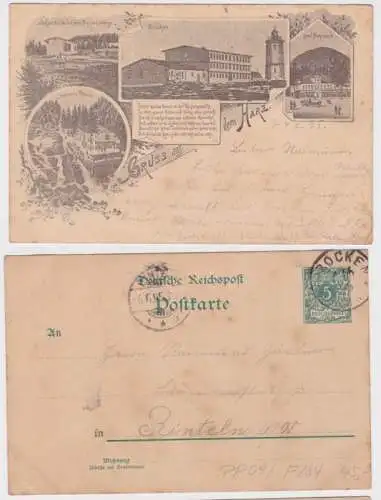 83586 DR Ganzsachen Postkarte PP9/ F284 Gruß aus dem Harz 1895