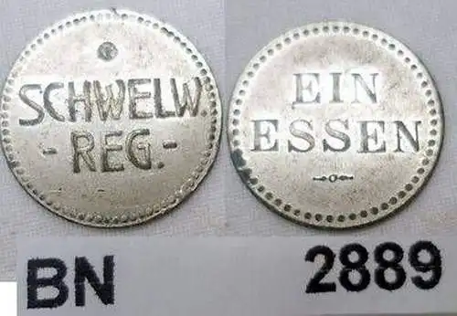 Alte Wertmarke "Ein Essen" Schwelwerk Regis Breitingen um 1920