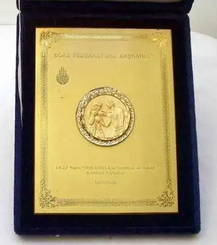 Medaille Gedenktafel Boxen Istanbul 19.-22. Mai 1988