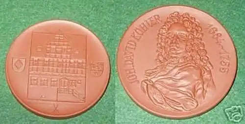 Schöne Porzellanmedaille Joh.David Köhler 1684-1755