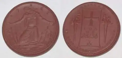 Porzellan Medaille Meißen Kriegergedächtnis Kirche 1923