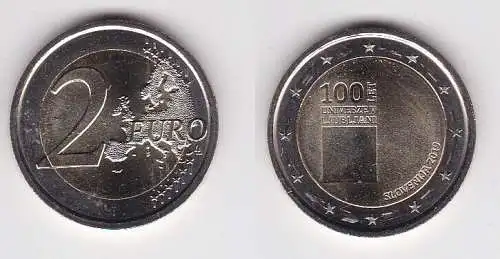 2 Euro Bi-Metall Münze Slowenien 2019 Universität von Ljubljana (167122)