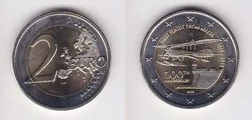 2 Euro Münze 100. Jahrestag des Erstflugs von Malta 2015 mit Mzz (167376)