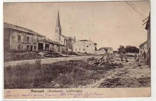 45473 Feldpost Ak Manwald (Manhoué) Lothringen 1916