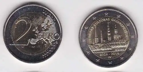 2 Euro Gedenkmünze Lettland 2014 Riga - Kulturhauptstadt Stgl. (165690)