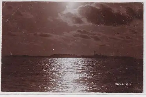 59025 Foto Ak Insel Oie in der Dämmerung 1921