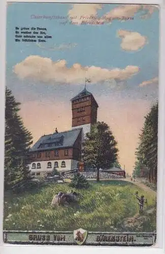 907737 Ak Gruß vom Bärenstein mit Friedrich August Turm um 1920