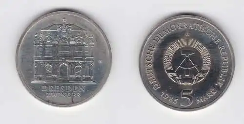 DDR Gedenk Münze 5 Mark Dresden Zwinger 1985 Stempelglanz (136496)