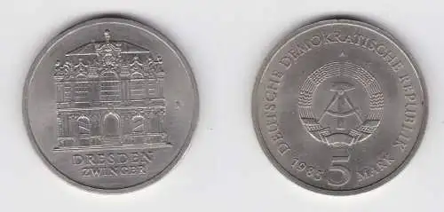 DDR Gedenk Münze 5 Mark Dresden Zwinger 1985 Stempelglanz (136588)