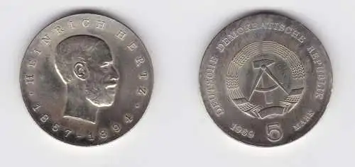 DDR Gedenk Münze 5 Mark Heinrich Hertz 1969 Stempelglanz (137053)