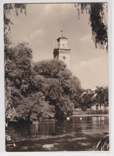 71028 Ak Altenburg kleiner Teich mit Kunstturm 1965