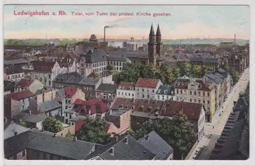 46109 Ak Ludwigshafen am Rhein Total vom Turm der Protest.Kirche gesehen um 1910