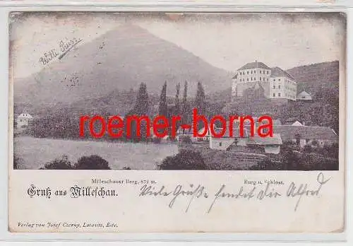 76058 Ak Gruß aus Milleschau Milešov Burg u. Schloss 1907