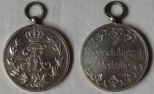 Sachsen Friedrich August Medaille Silber am Band (114779)