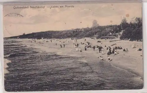 906696 Ak Ostseebad Neuhäuser Metschnikowo - Leben am Strand um 1920