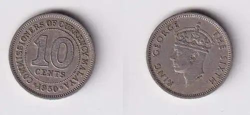 10 Cents Kupfer-Nickel Münze Malaya und britisch Borneo 1950 Georg VI. (167178)