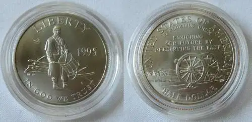 1/2 Dollar Kupfer-Nickel Münze USA Gedenkstätte Gettysburg 1995 (117250)