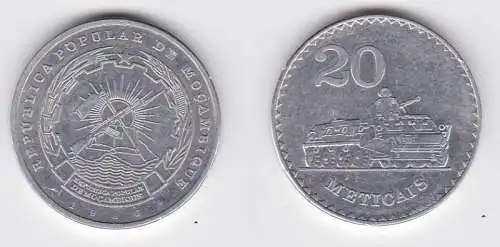 20 Meticais Aluminium Münze Mosambik Moçambique 1986 Panzer (123289)