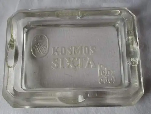 Alter Reklame Glas Aschenbecher Kosmos Sixta sehr edel um 1940 (112444)