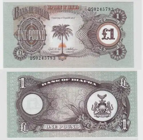 1 Pound Pfund Banknote Republic of Biafra kassenfrisch UNC (138296)
