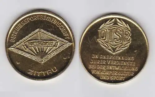 DDR Medaille DTSB Betriebssportgemeinschaft Fortschritt Zittau in Gold (117893)