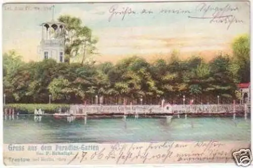 24221 Ak Gruß aus dem Paradies Garten Treptow 1906