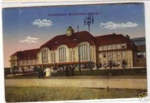 07314 Ak Geestemünde Bremerhaven Bahnhof um 1920