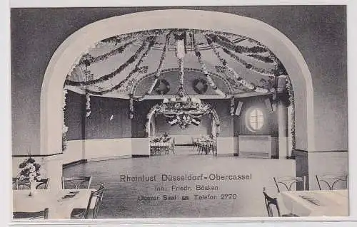 94239 Ak Rheinlust Düsseldorf-Obercassel Oberer Saal um 1910