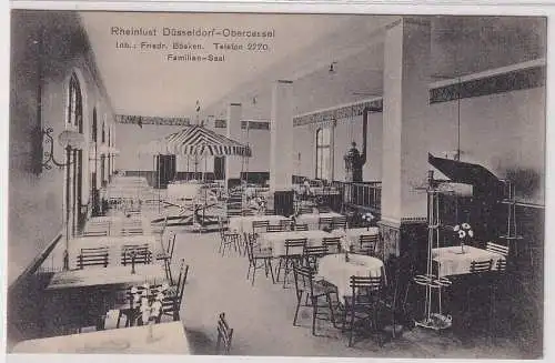 21856 Ak Rheinlust Düsseldorf-Obercassel Familien-Saal 1909