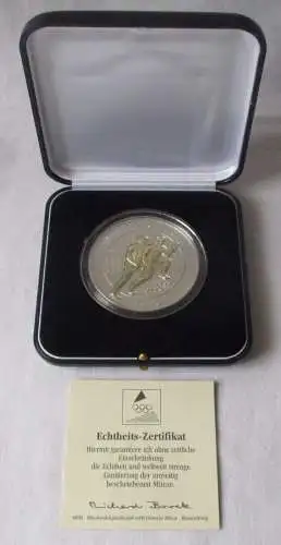1000 Tukhrik Silber Münze Mongolei Olympiade 1996 PP mit Gold Inlay (163094)