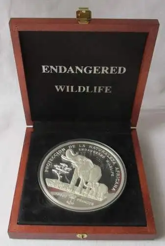 1 Kilo 999 Silber Münze Äquatorial Guinea Elefant 1992 15000 Francs PP (159832)