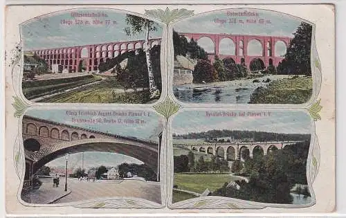 17464 Mehrbild Ak Vogtland Eisenbahnbrücken 1913