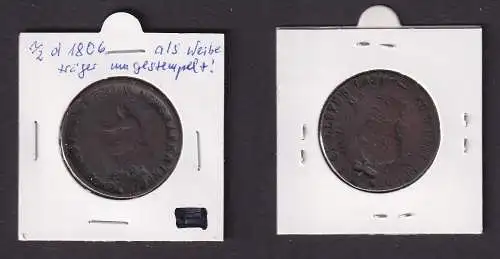 1/2 Penny Bronze Münze Großbritannien 1806 Reklame Lloyd's Newspaper (152274)