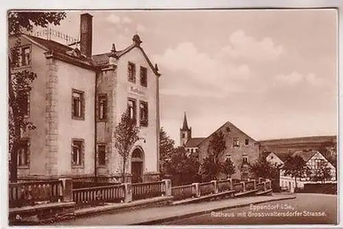 67377 Ak Eppendorf in Sachsen Rathaus mit Grosswaltersdorfer Strasse 1927