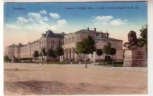 55871 AK Dresden Kaserne Leib Grenadier Regiments Nr.100, 1915