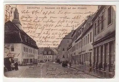 56635 Ak Zschopau Neumarkt mit Blick auf den Altmarkt 1906