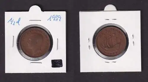 1/2 Penny Kupfer Münze Großbritannien 1939 Georg VI. (167731)