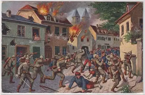 24709 AK bayr. Inf. Leib-Regiment erstürmt Saarburg August Völkerkrieg 1914-15