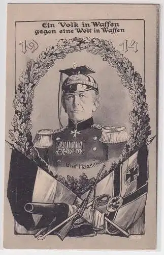 02232 Wohlfahrtskarte Rotes Kreuz - Ein Volk in Waffen 1914 Graf Haeseler