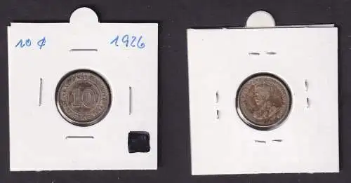 10 Cents Silber Münze Straits Settlements 1926 Georg V. (163497)