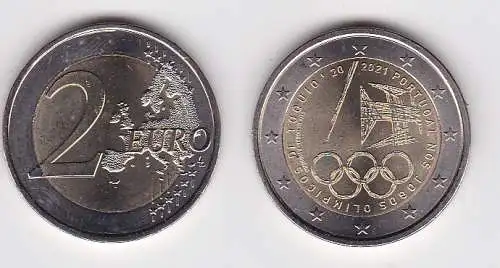 2 Euro Gedenkmünze Portugal Olympische Spiele in Tokio 2021 Stgl. (134522)