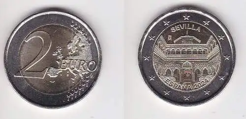 2 Euro Bi-Metall Münze Spanien UNESCO-Weltkulturerbe Sevilla 2024 (133871)